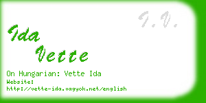 ida vette business card